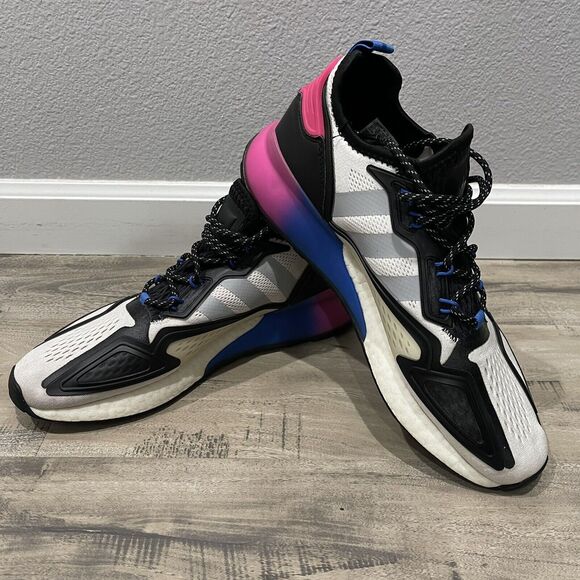 adidas Other - Adidas ZX 2K Boost Shoes Mens 10.5 White Blue Black Pink Running Athletic FX8835